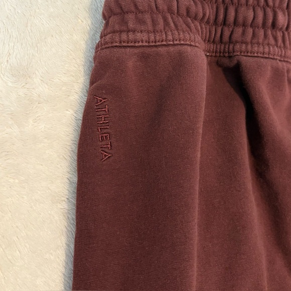Athleta Women’s Easy Fleece Joggers Mid Rise Sweatpants Burgundy - Size XS - Picture 6 of 9